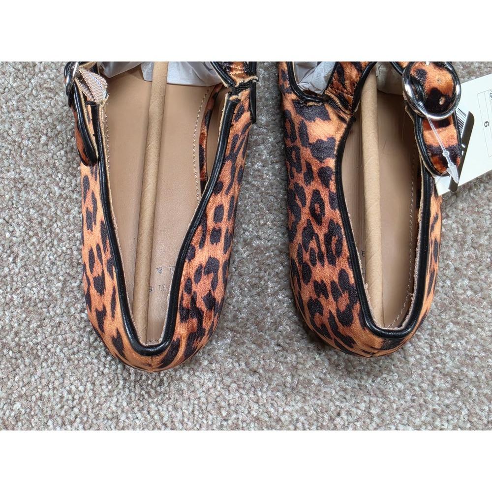 A New Day Tamsin Leopard Print Mary Jane Ballet Flats Light Brown Womens 9 NEW - Picture 5 of 6